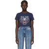 KENZO KENZO NAVY LIMITED EDITION BLEACHED TIGER T-SHIRT