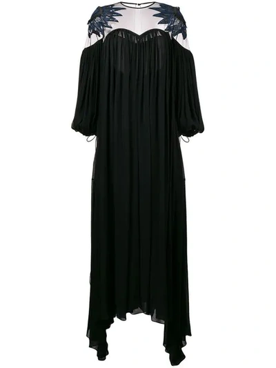 Fendi Pleated Long Dress In Black