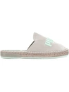 FENTY X PUMA EMBROIDERED LOGO FLAT ESPADRILLES,3676850213006378