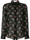 SAINT LAURENT SAINT LAURENT FLORAL PRINTED SHEER SHIRT - BLUE,395733Y636S12810419