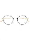 Masunaga Round Shape Glasses In Metallic