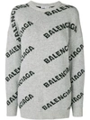 BALENCIAGA JACQUARD LOGO CREW NECK SWEATER,B529206T1473126212763270