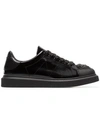 VERSACE BLACK MEDUSA PATENT LEATHER trainers,DSU6987DVTN5G12967670