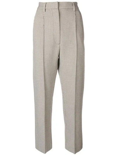 Mm6 Maison Margiela Plaid Bonded Jersey Trousers In Checked Beige