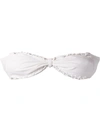 Amir Slama Ruffled Trim Bandeau Bikini Top In White