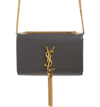 SAINT LAURENT KATE TASSEL CALFSKIN LEATHER SHOULDER BAG - BLACK,474366C150J