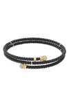 LAGOS GOLD & BLACK CAVIAR PAVÉ DIAMOND WRAP BRACELET,05-10305-CBM