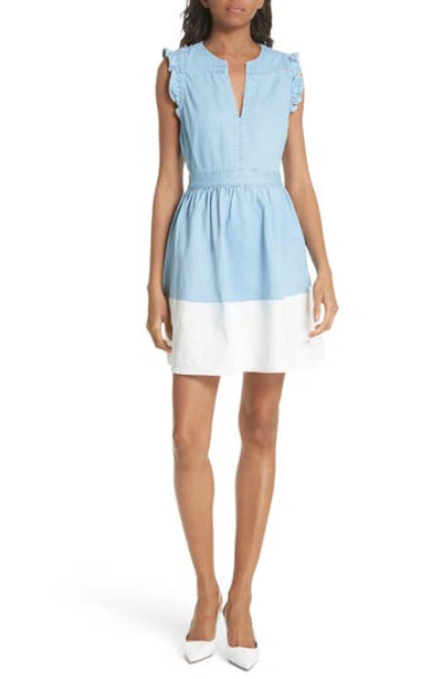 kate spade dip dye denim dress Dip-dyed Ruffle-trim In Indigo streamlined fit Color:Lilac 2 Denim jacket Sun-Stitched Summer Collection Christmas Caroler Doll Vintage