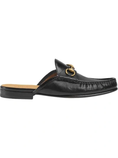 Gucci Horsebit Leather Slipper In Black