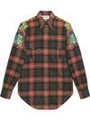 GUCCI EMBROIDERED CHECK WOOL SHIRT,521904Z527L12964781