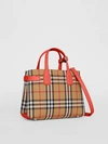 BURBERRY The Small Banner in Vintage Check and Leather,40769471