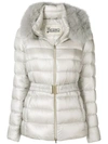 Herno Claudia Fur Trim Padded Jacket In Neutrals