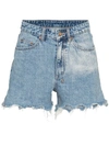 KSUBI RISE N HI DISTRESSED DENIM SHORTS,196712972265