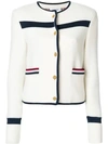 THOM BROWNE THOM BROWNE WOOL KNIT CREWNECK JACKET - 白色,FKC200A0407612706419