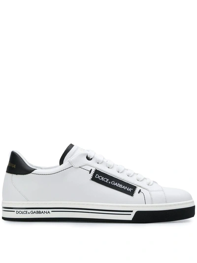 Dolce & Gabbana Roma 纳帕小牛皮运动鞋 In White/black