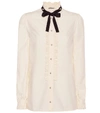 GUCCI EMBELLISHED SILK BLOUSE,P00336045