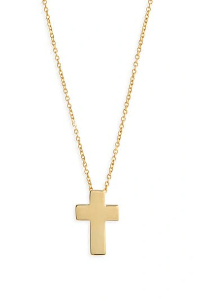 Roberto Coin 18k Yellow Gold Tiny Treasure Cross Pendant Necklace, 18