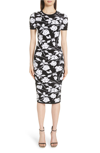 MICHAEL KORS STENCIL ROSE JACQUARD DRESS,617AKL921