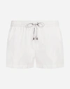 Dolce & Gabbana White Short Swimming Shorts With Logoed Ribbon In White