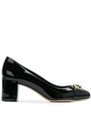 Ferragamo Double Gancio Pumps In Black