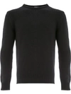 Saint Laurent Logo Patch Cashmere Jumper In Black