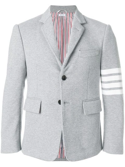 Thom Browne 4 条纹棉质西服外套 - 灰色 In Grey