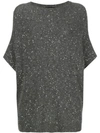 FABIANA FILIPPI FABIANA FILIPPI SEQUIN EMBELLISHED SHORT SLEEVE SWEATER - GREY,MA10318V60912963414