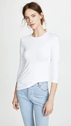 L AGENCE CREW NECK TESS SHIRT WHITE,LGENC30778