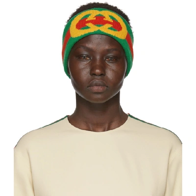 ヘアアクセサリー Green Web Wool Headband Interlocking G Gucci Green Web Wool Headband Interlocking G - Runway Catalog
