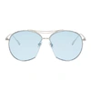 GENTLE MONSTER GENTLE MONSTER SILVER AND BLUE JUMPING JACK SUNGLASSES
