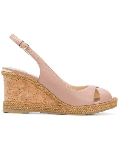 Jimmy Choo Amely 80 Ballet Pink Nappa Leather Slingback Wedges