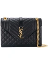 Saint Laurent Black Medium Envelope Chain Bag In Black