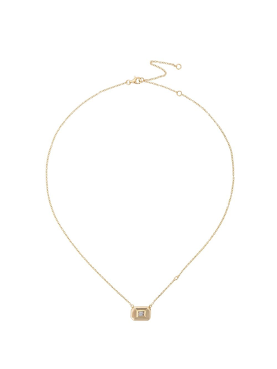 Shay 18k Yellow Gold Essential Link Baguette Diamond Necklace In Metallic