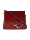 Chloé Faye Medium Leather & Suede Shoulder Bag In Plum Purple