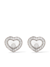 CHOPARD 18KT WHITE GOLD HAPPY DIAMONDS ICONS EAR PINS,83A054120112915952