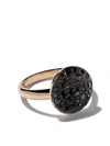 POMELLATO 18KT ROSE GOLD SABBIA BLACK DIAMOND RING,AB204O7BB12927854