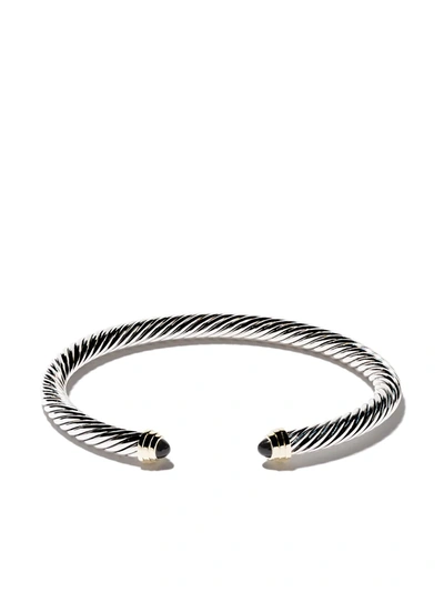 David Yurman 14kt Yellow Gold And Sterling Silver Cable Classics Onyx Bracelet In S4abt