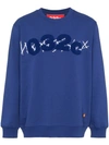 032C 032C BLUE COTTON EMBROIDERED SWEATSHIRT