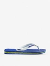 Havaianas Brasil Logo-embossed Rubber Flip-flops In Marine Blue