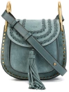 Chloé Hudson Mini Suede Cross-body Bag In Bisilver Blue