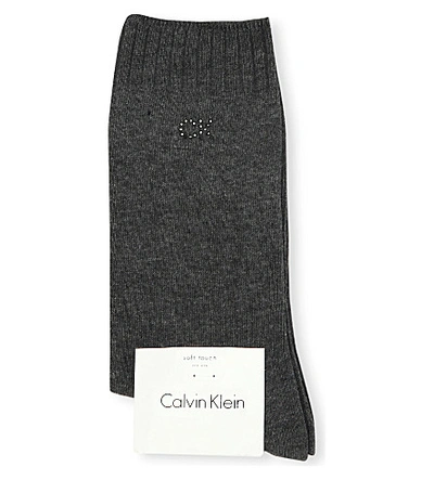 Calvin Klein Soft Touch Combed Cotton Socks In Nero