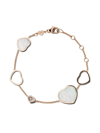 Chopard 18kt Rose Gold Happy Hearts Mother Of Pearl And Diamond Bracelet In Rose Gold