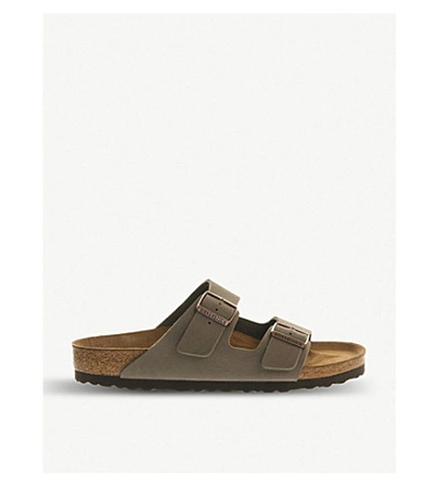 Birkenstock Mens Stone Arizona Two-strap Faux-leather Sandals