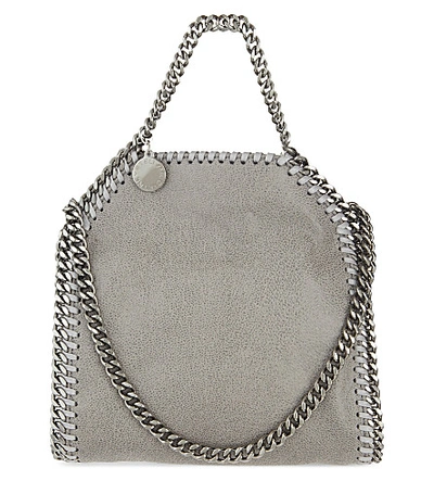 Stella Mccartney The Falabella Tiny Faux Brushed-leather Shoulder Bag In Grey