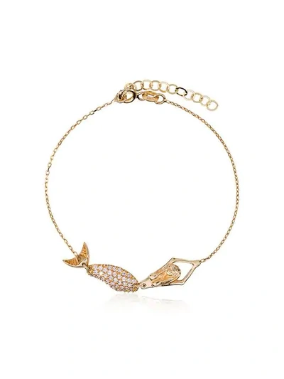 Anton Heunis 18k Yellow Gold Mermaid Diamond Bracelet In Metallic