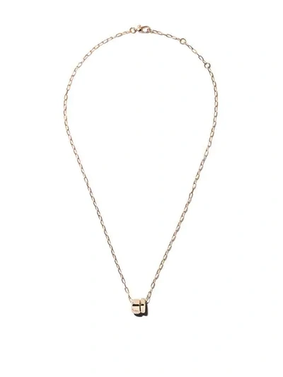 Pomellato 18kt Rose & White Gold Iconica Double Ring Pendant Necklace In Rose Gold