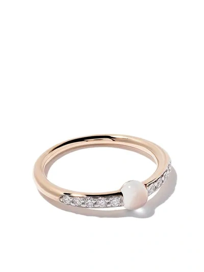 Pomellato Rose Gold, Diamond And Moonstone M'ama Non M'ama Ring Size 55 In White