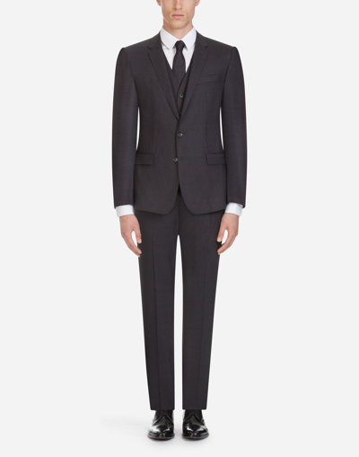 Dolce & Gabbana Stretch Wool Suit In Grey