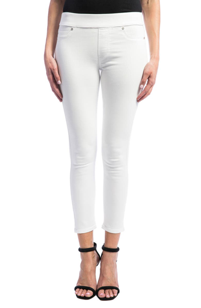 Liverpool Gia Glider High Waist Pull-on Crop Skinny Jeans In Bright White