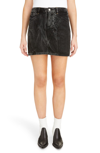 GIVENCHY MARBLE WASH DENIM SKIRT,BW403A504S